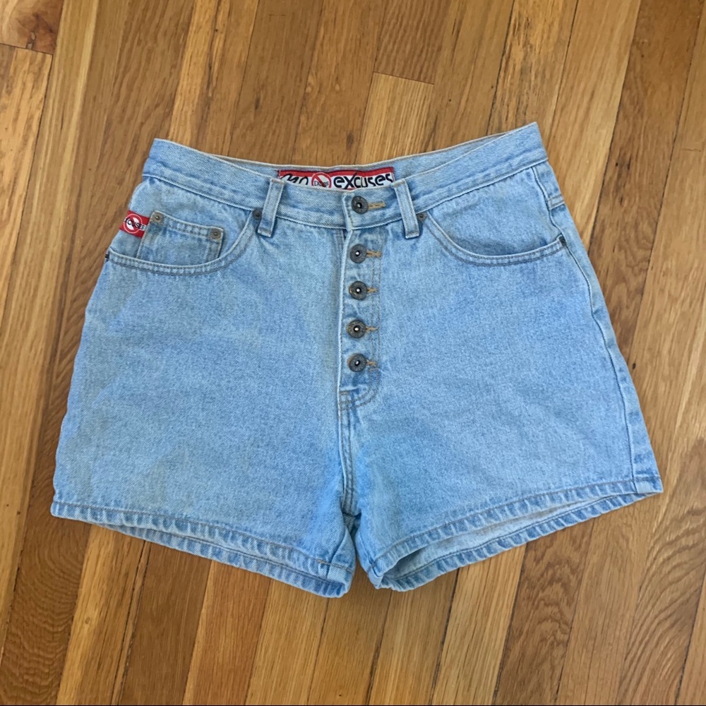 High waisted button fly shorts